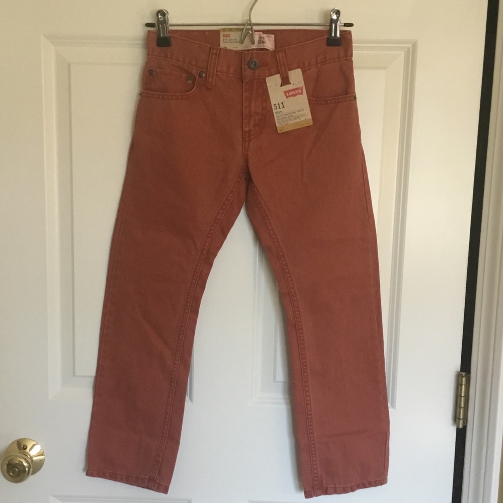 NWT Levi’s 511 Slim Fit Burnt Henna Red Jeans 8R